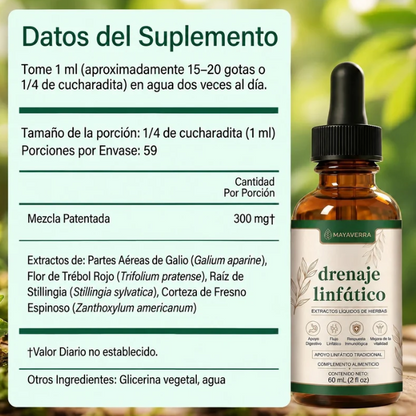 Gotas Naturales de Drenaje Linfático Mayaverra (60 mL / 2 fl oz)